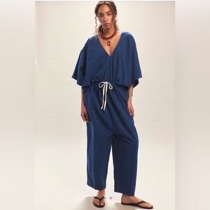 FREE PEOPLE 100% Cotton Oversized Irving Jumpsuit Skydive NWT Size Medium